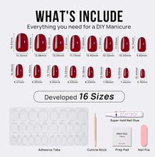 Load image into Gallery viewer, Press On Nails - Classic Red Round - Miss A Beauty