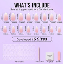 Load image into Gallery viewer, Press On Nails - Nude Ombre French Medium Almond - Miss A Beauty