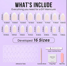 Load image into Gallery viewer, Press On Nails - French Almond - Miss A Beauty