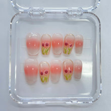 Load image into Gallery viewer, Press On Nails - Ombre Tulip Nail Art Size S - Miss A Beauty