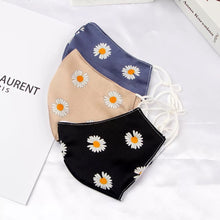 Load image into Gallery viewer, Reusable fabric face mask - Daisy silk mask - Miss A Beauty