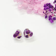 Load image into Gallery viewer, Handmade Purple Flower Stud Earrings - Miss A Beauty
