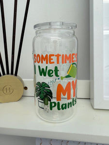 Plant Enthusiast Plant Mom Glass Tumbler