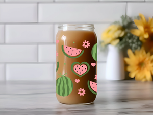 Watermelon Print Glass Tumbler