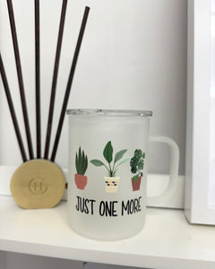 Plant Enthusiast Plant Mom Frosted Glass Mug