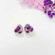 Load image into Gallery viewer, Handmade Purple Flower Stud Earrings - Miss A Beauty
