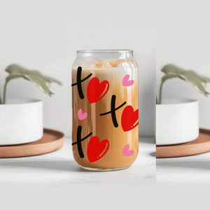Love heart ice coffee glass tumbler