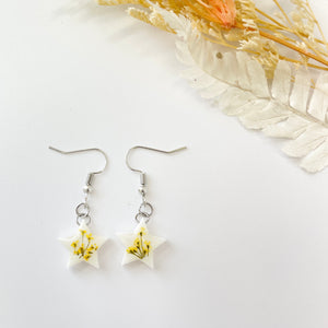 Handmade Yellow Flower Star Dangle Earrings - Miss A Beauty