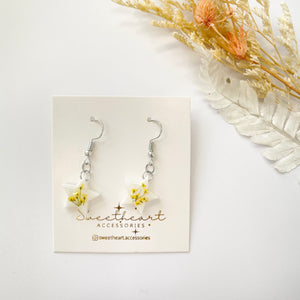 Handmade Yellow Flower Star Dangle Earrings - Miss A Beauty