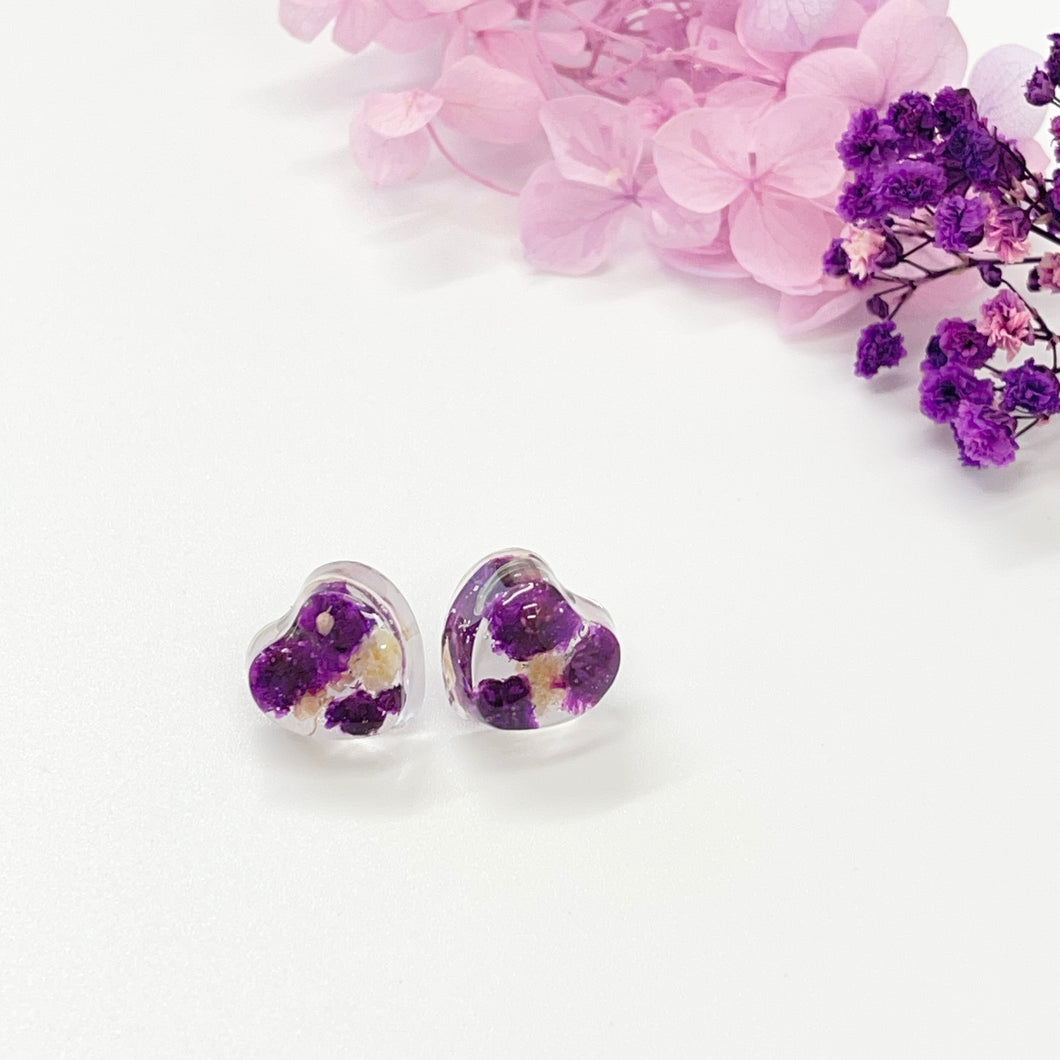 Handmade Purple Flower Stud Earrings - Miss A Beauty