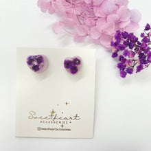 Load image into Gallery viewer, Handmade Purple Flower Stud Earrings - Miss A Beauty
