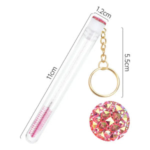 Individual Eyelash Extension Mascara Wand Spoolie in tube Key Ring - Miss A Beauty