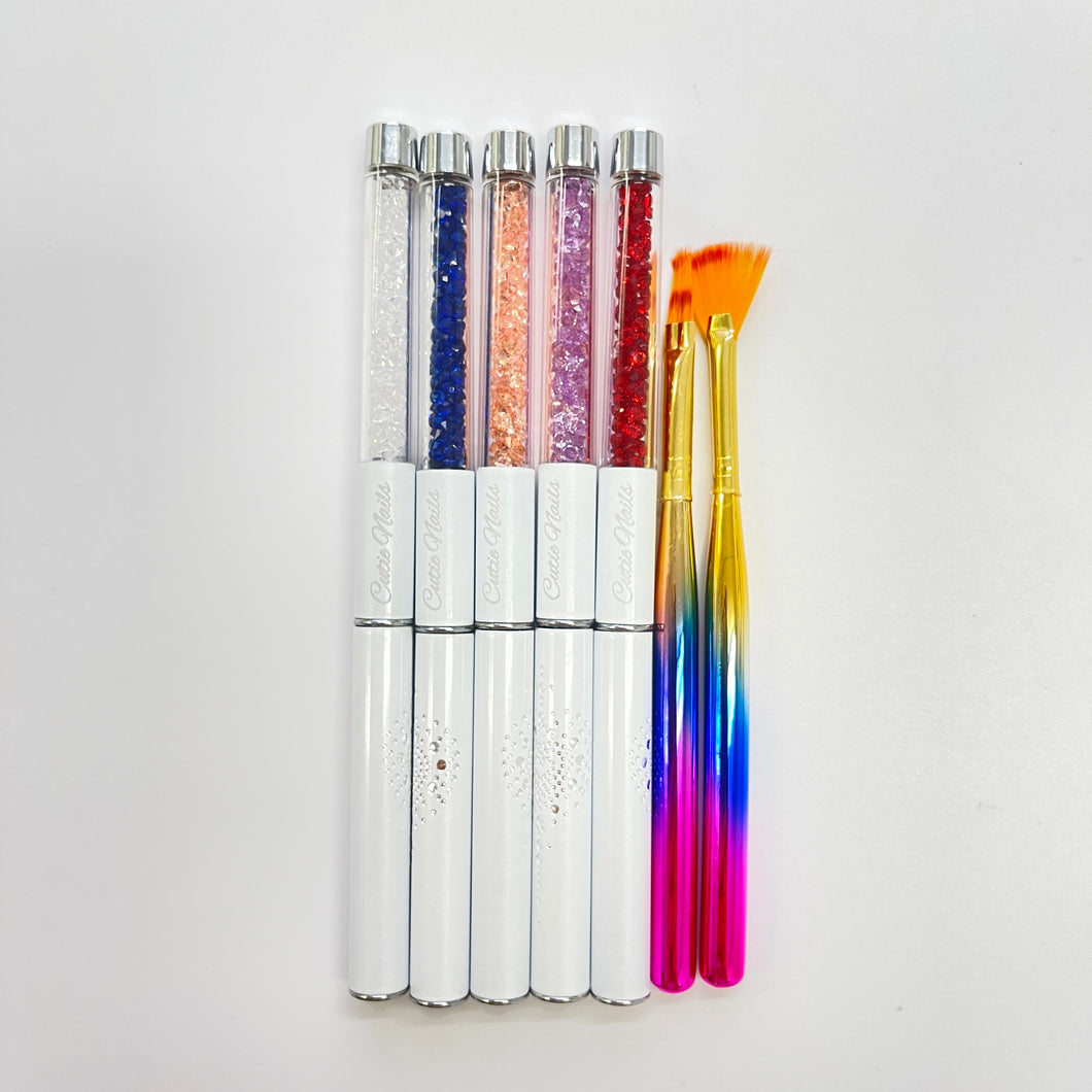 Nail Brush Bundle - Nail Art Brush Set of 7 - Miss A Beauty