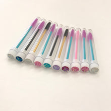 Load image into Gallery viewer, Individual Eyelash Extension Mascara Wand Spoolie Sparkly Top in tube 10pcs - Miss A Beauty
