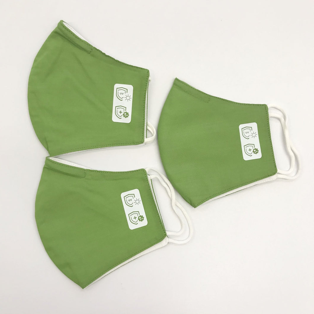 Reusable face mask - water repellent material 3 pack - GREEN - Miss A Beauty