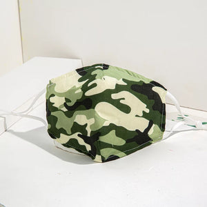 Reusable fabric face mask - Camouflage Green - Miss A Beauty