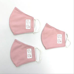 Reusable face mask - water repellent material 3 pack - PINK - KIDS SIZE - Miss A Beauty