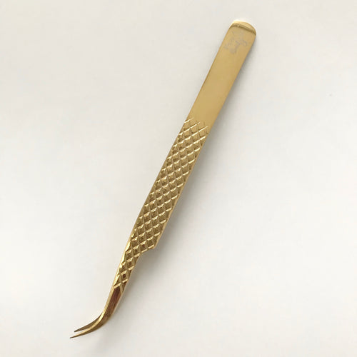 Eyelash Extension Tweezers Curve Volume Tweezers - Gold - Miss A Beauty