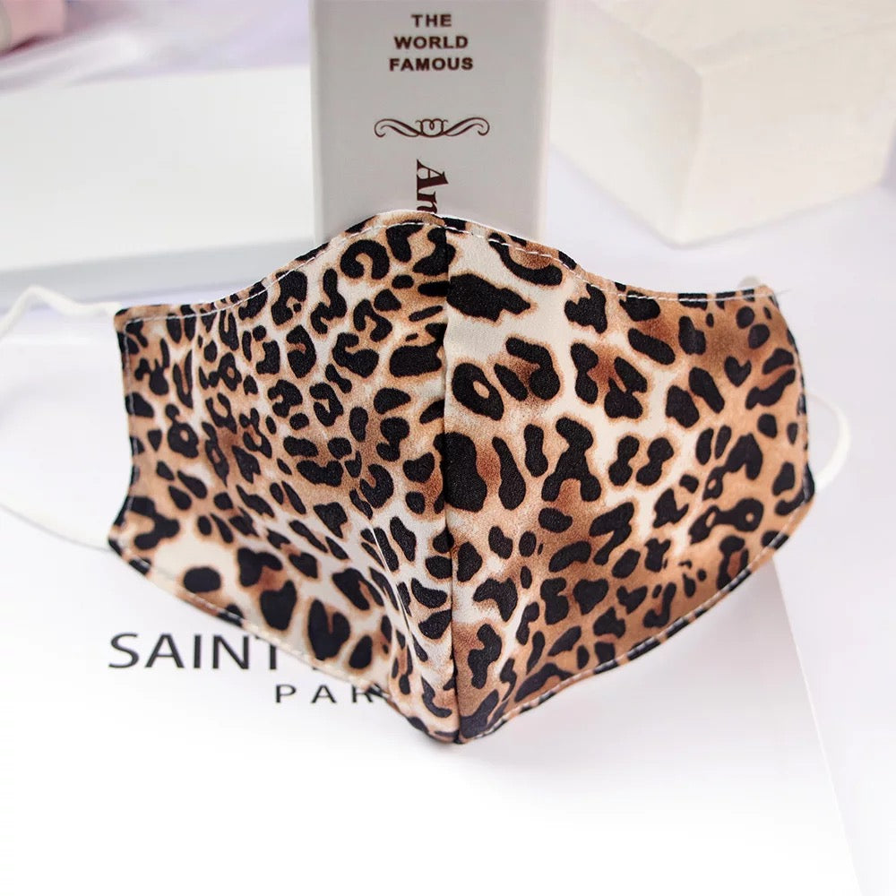 Reusable fabric face mask with filter pocket- Animal Print - Miss A Beauty