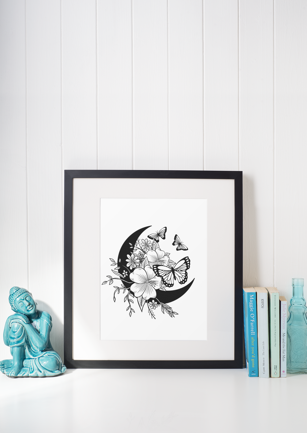 Wall Art Lash Room Decor - Moon & Flowers - Miss A Beauty